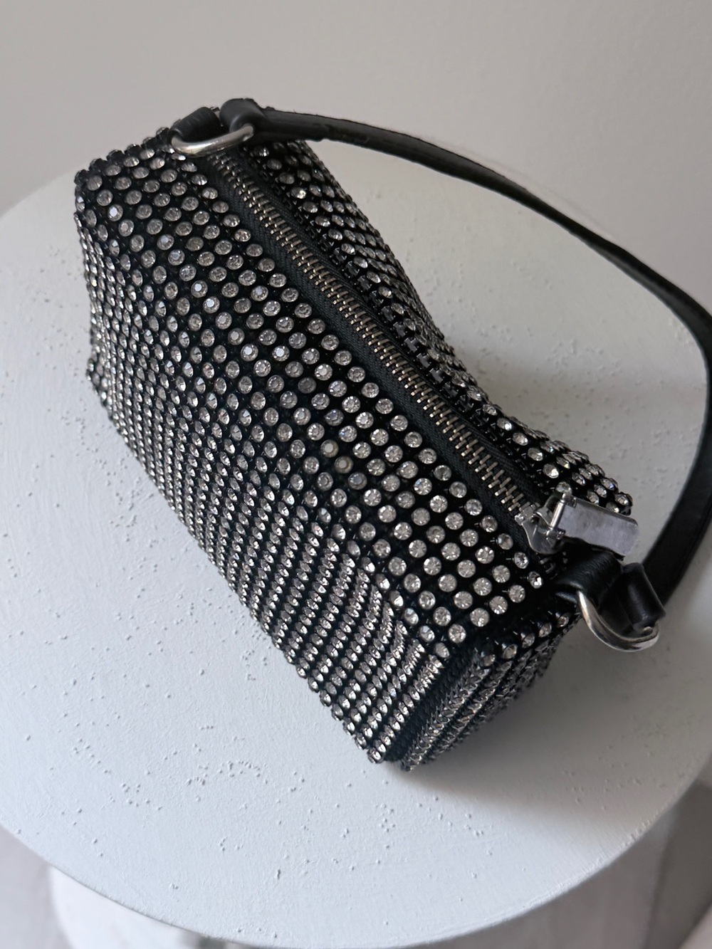 Vintage Black Rhinestone Embellished Crossbody Bag - Picture 5 of 13